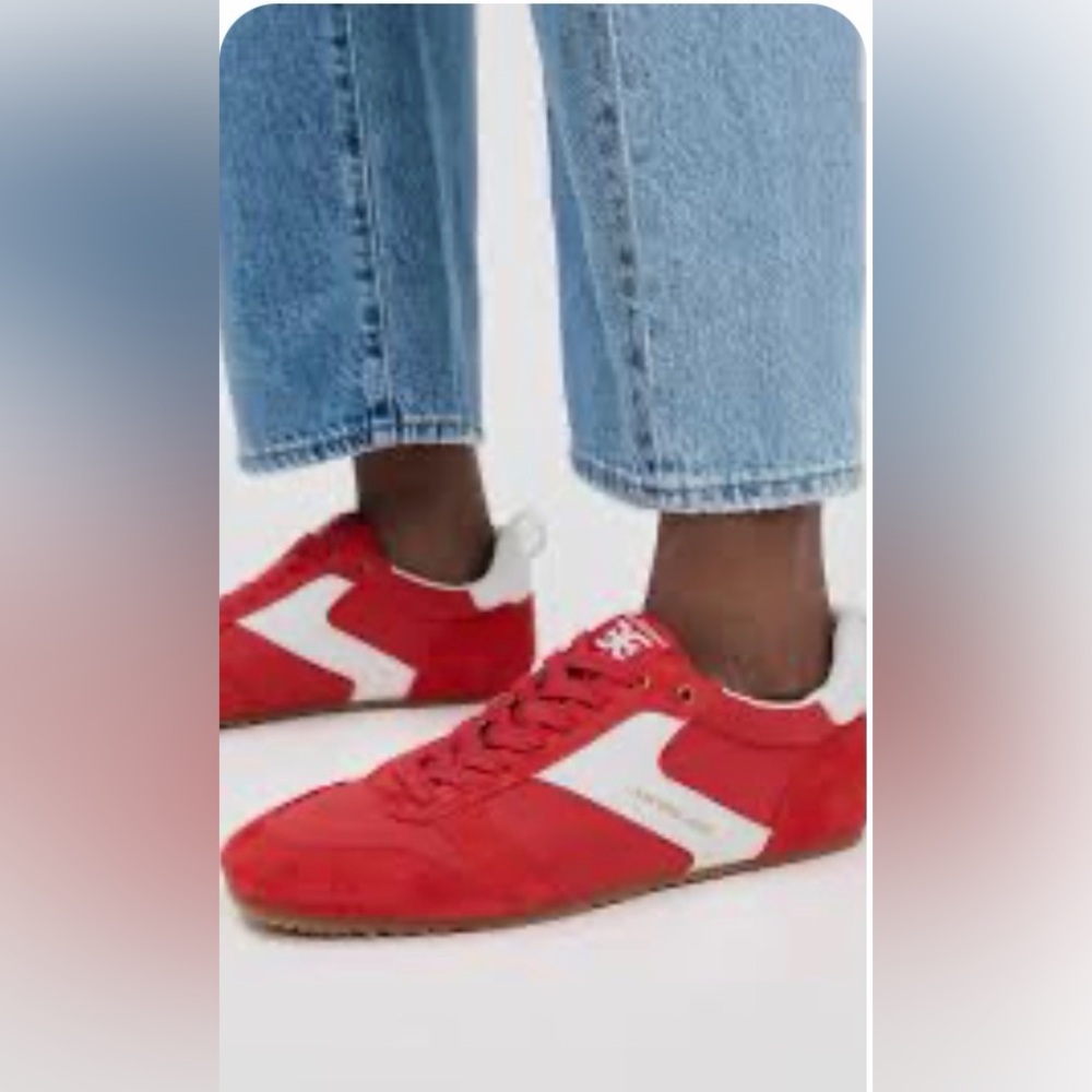 Sam Edelman Women’s Bold Red and White Sneakers